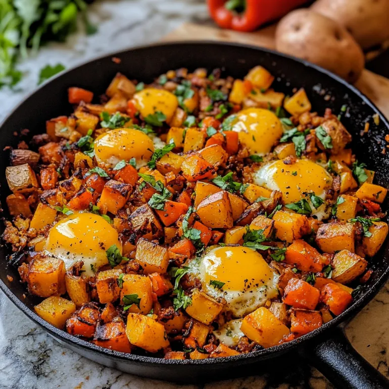 A delicious sweet potato breakfast hash.