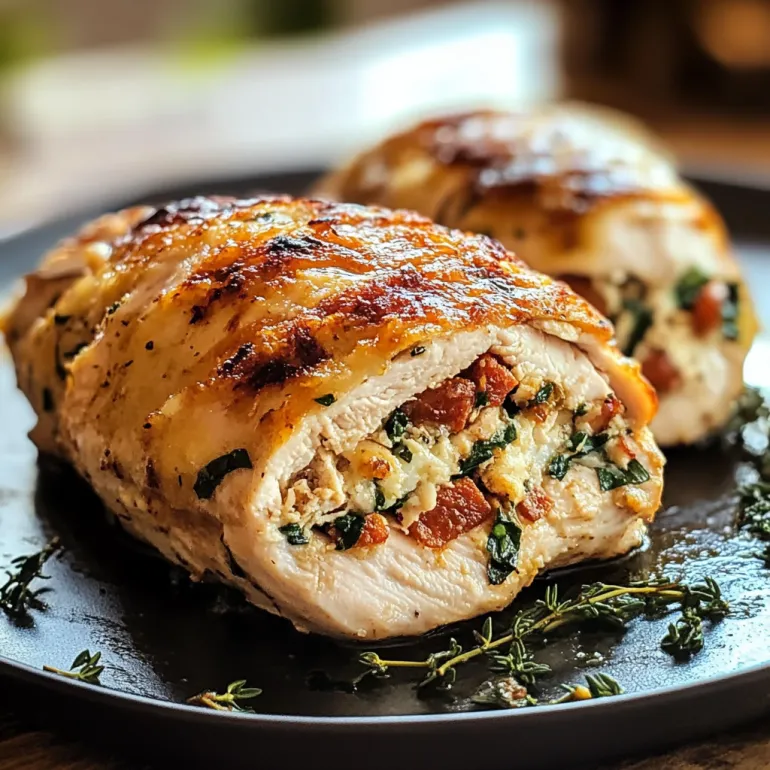 A delicious stuffed chicken breast recipe.