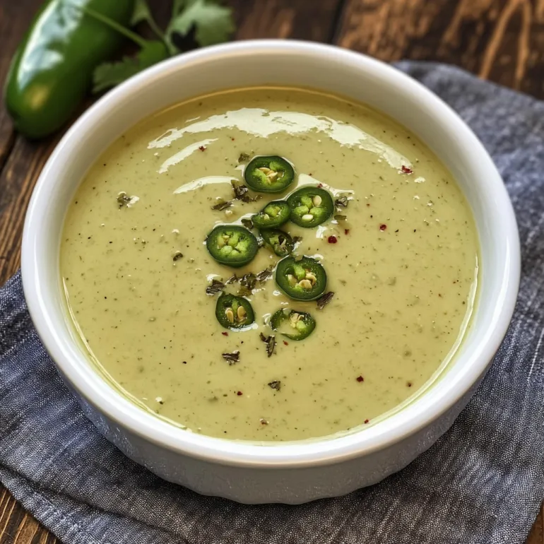 A bowl of creamy jalapeno sauce.