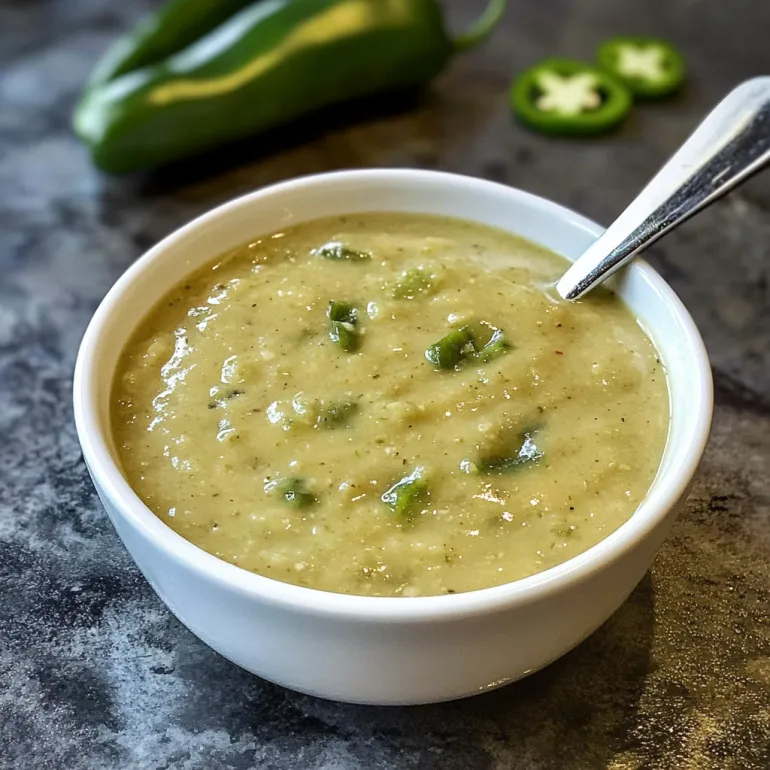 A bowl of creamy jalapeno sauce.