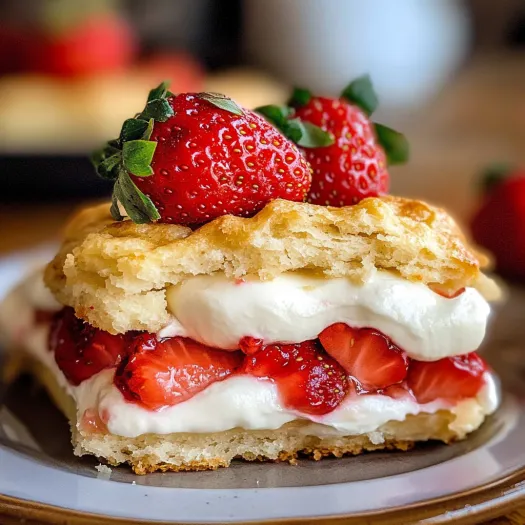 A slice of strawberry shortcake with whipped cream.