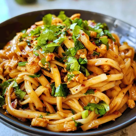 A bowl of chili garlic noodles.