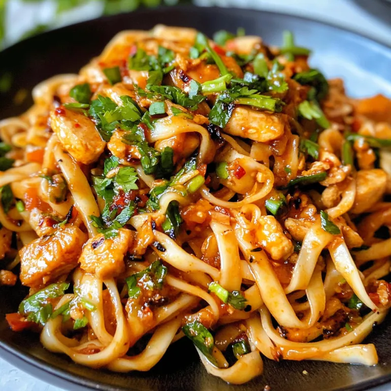 A bowl of chili garlic noodles.