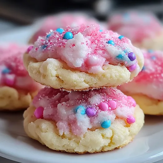 A plate of cotton candy cookies.