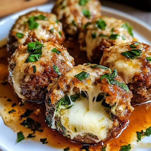 A plate of food with cheese and herbs.