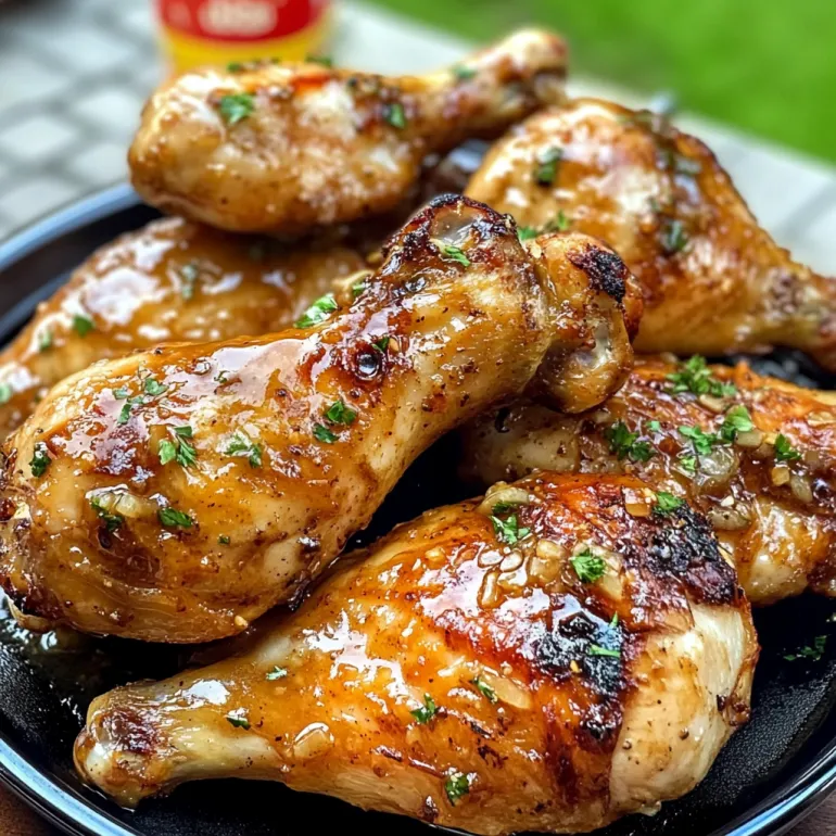 Grilled butterflied chicken drumsticks with bang bang sauce.