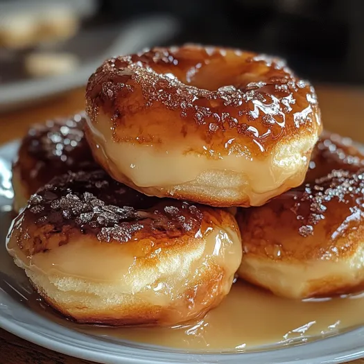 A plate of crème brûlée donuts.