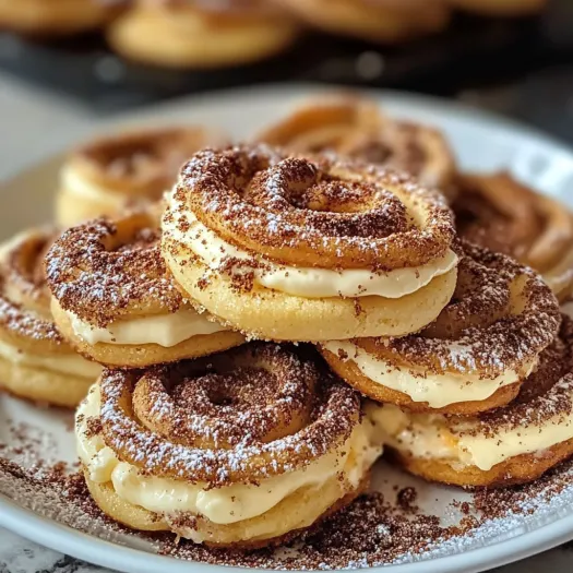 A plate of churro cheesecake cookies.
