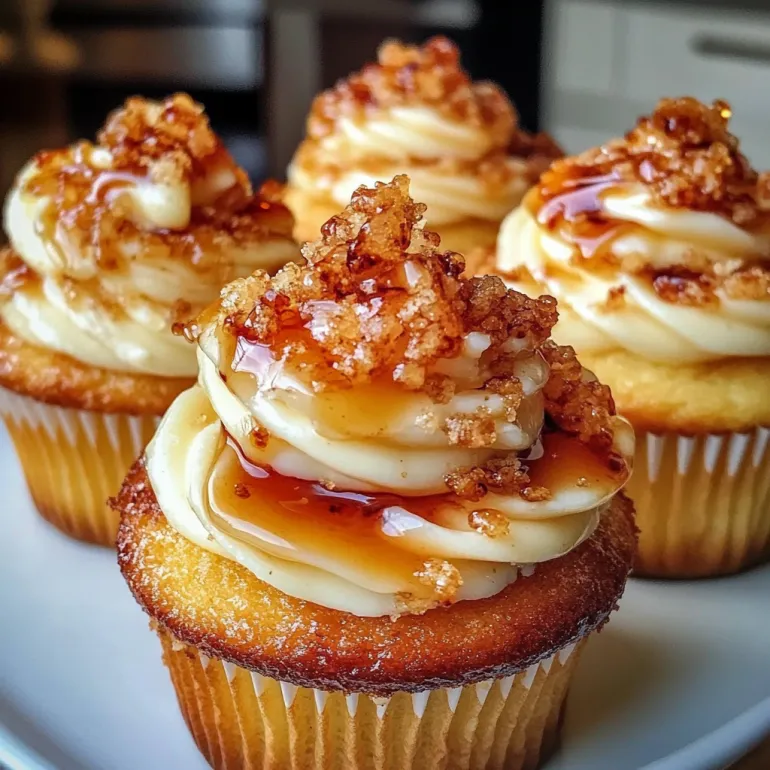 Vanilla bean crème brûlée cheesecake cupcakes.