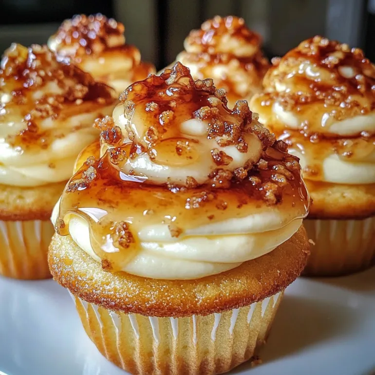 A white plate with three cupcakes on it.