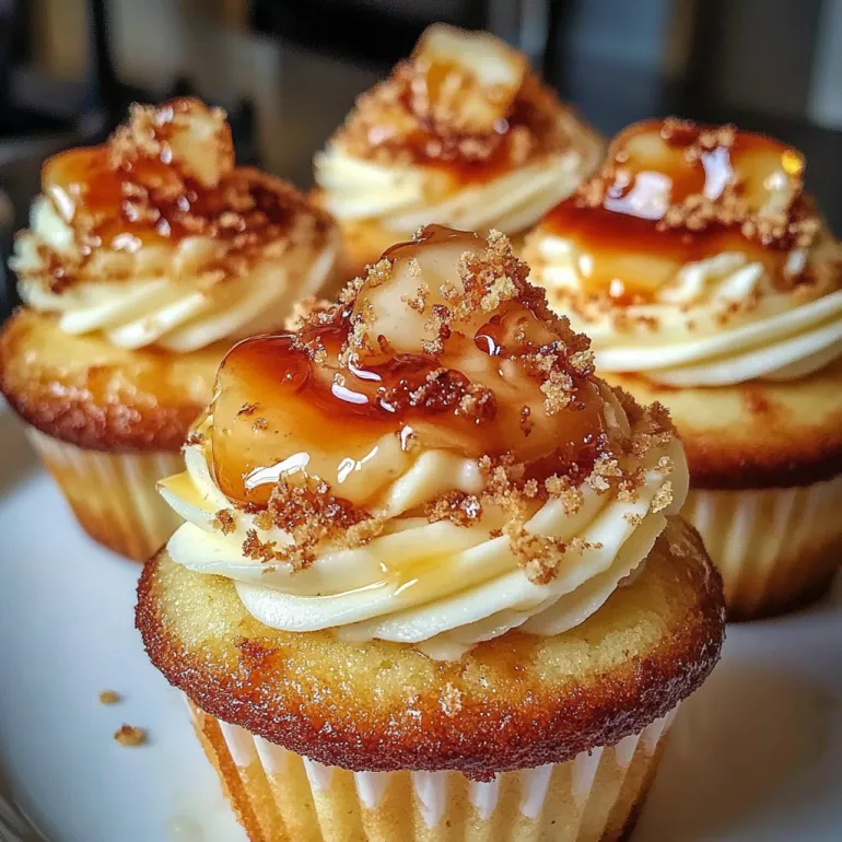 A cupcake with a caramel sauce on top.
