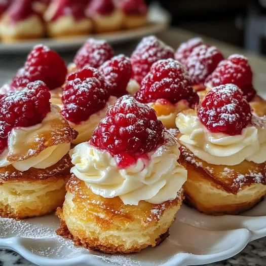 A plate of raspberry cream cheese bites.