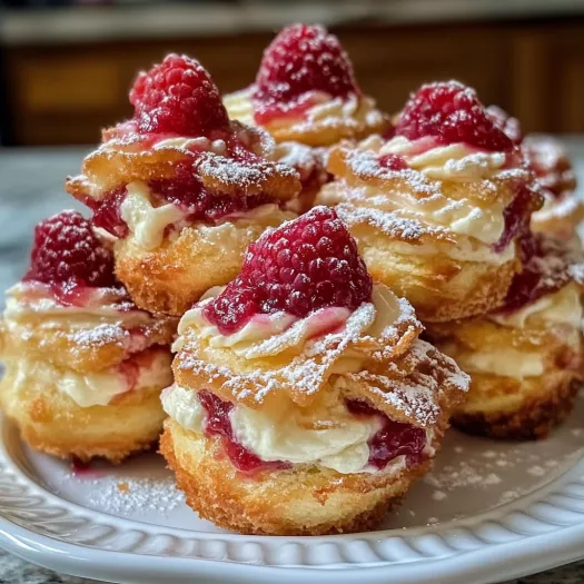 A plate of raspberry cream cheese bites.