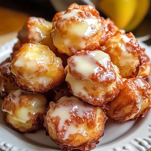A plate of apple fritter bites.