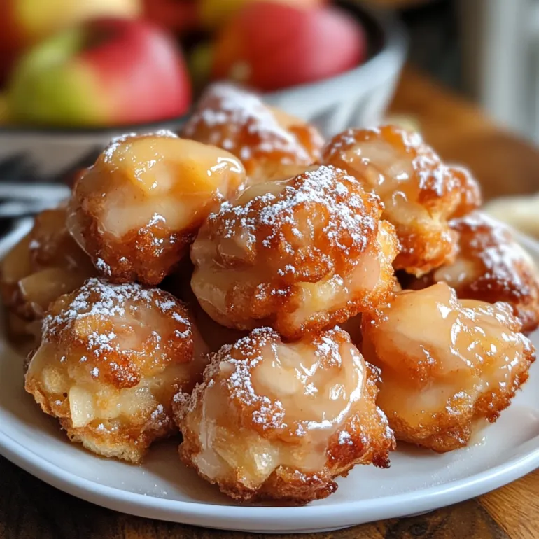 A plate of apple fritter bites.