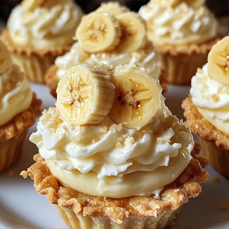A plate of banana cream pies.