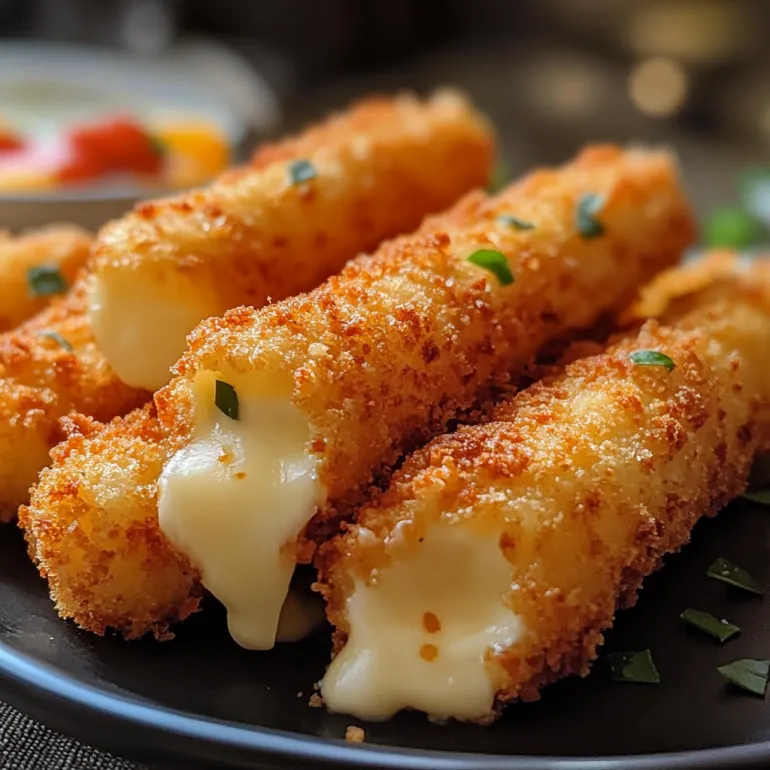 A plate of cheese sticks with a fork on it.