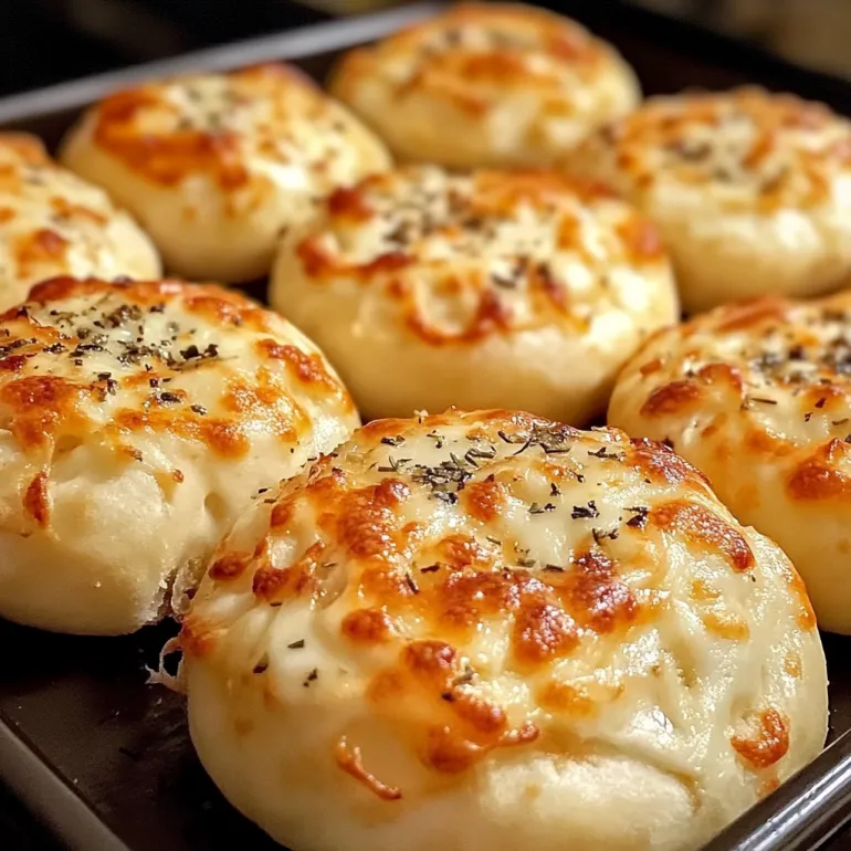 A pan of cheese bread.
