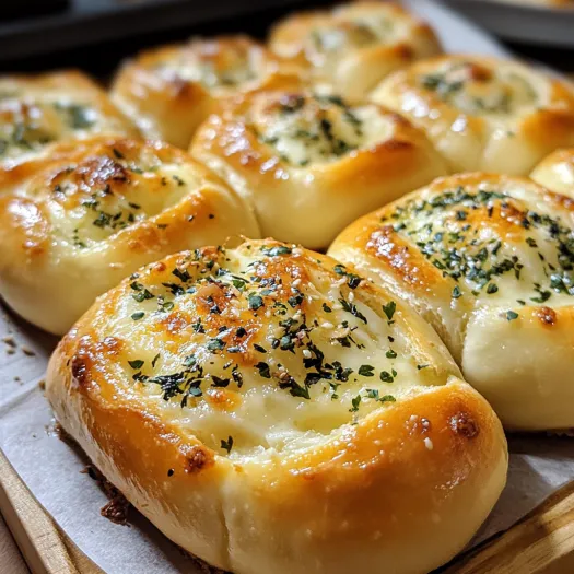 A tray of garlic bread with cheese.