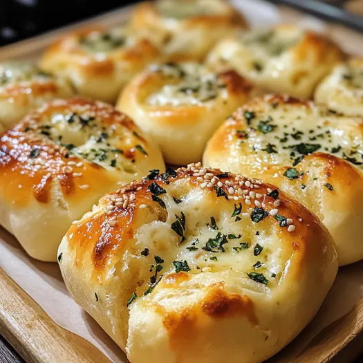 A plate of garlic bread with cheese.