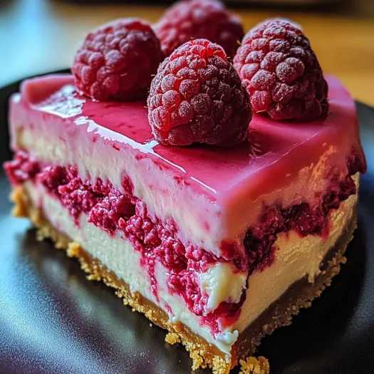A slice of a luxurious pink velvet raspberry cheesecake.