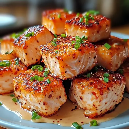 Crispy Bang Bang Salmon Bites.