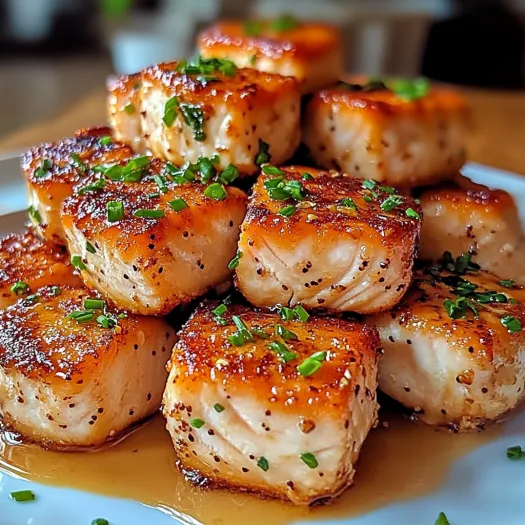 A plate of crispy bang bang salmon bites.
