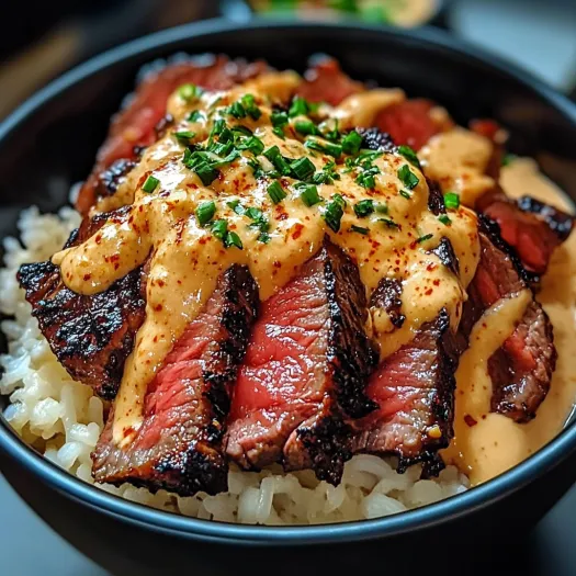 A bowl of meat with a creamy sauce.