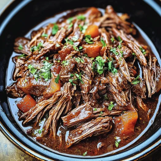 A bowl of slow cooker barbacoa beef.