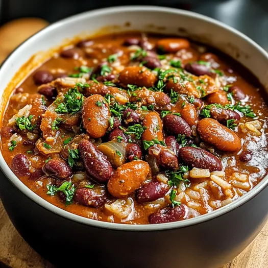 A bowl of Louisiana Red Beans and Rice.