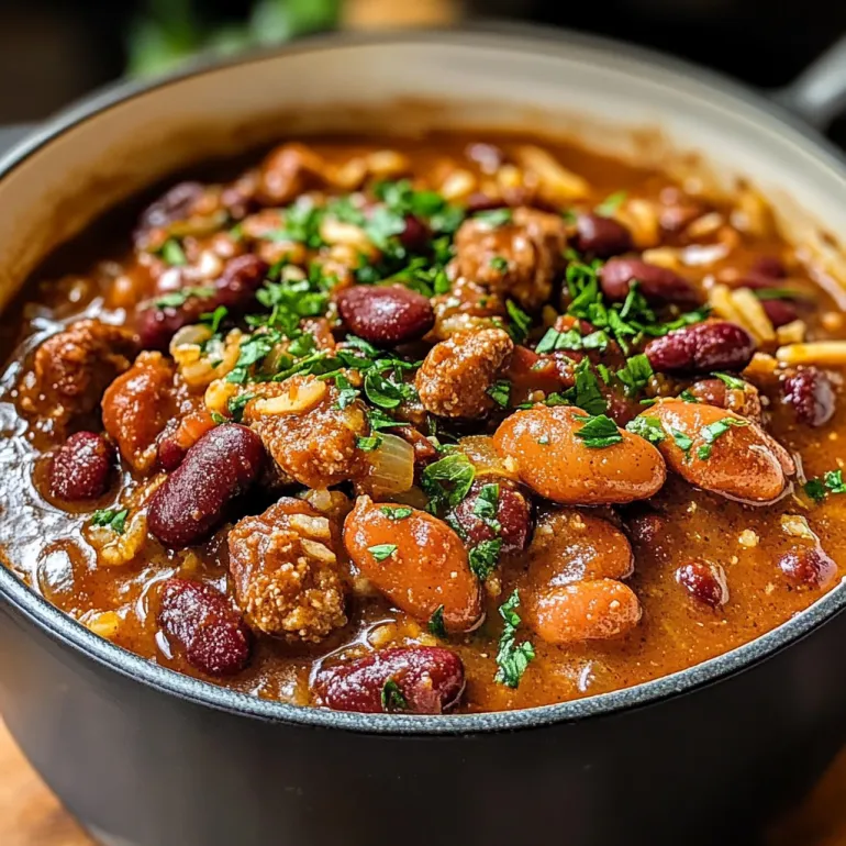 A bowl of Louisiana Red Beans and Rice.