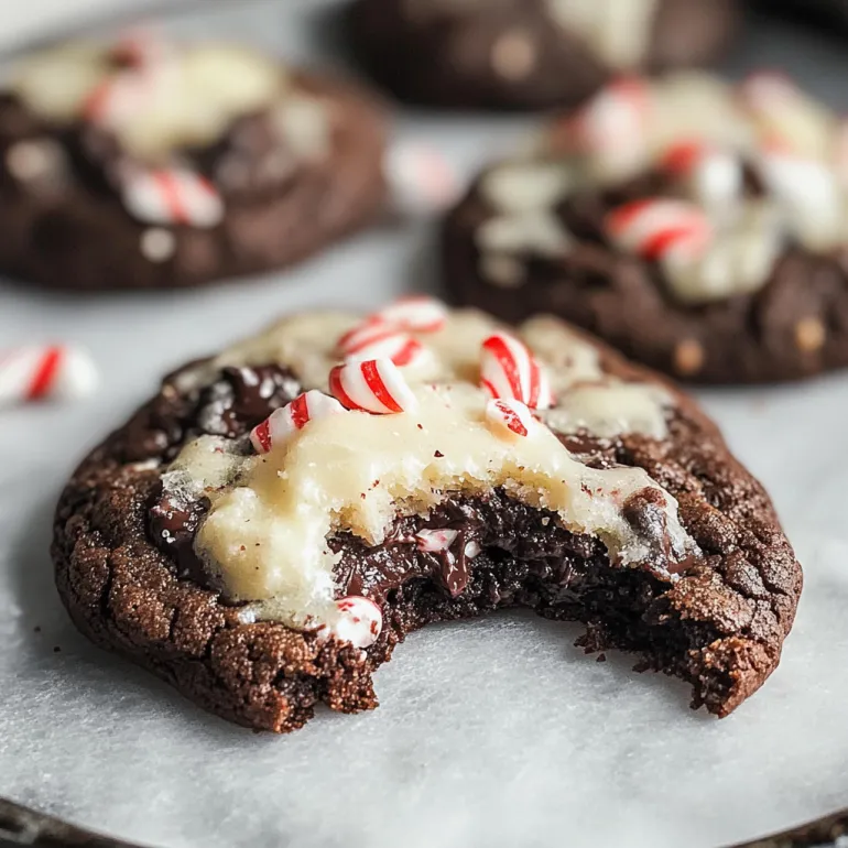 A plate of double chocolate peppermint cookies.