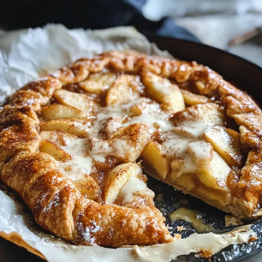 A slice of cinnamon apple galette.