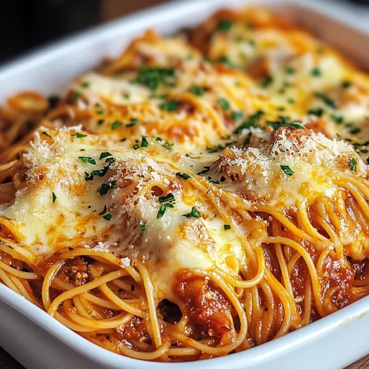 A dish of spaghetti with meat sauce.