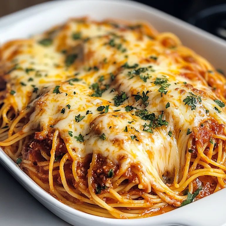 O porţie de spaghete cu sos de carne.