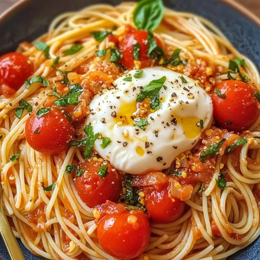 Un bol cu spaghete, roșii și brânză.