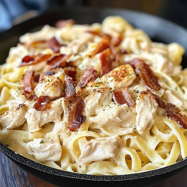 Un bol cu paste pui bacon ranch.