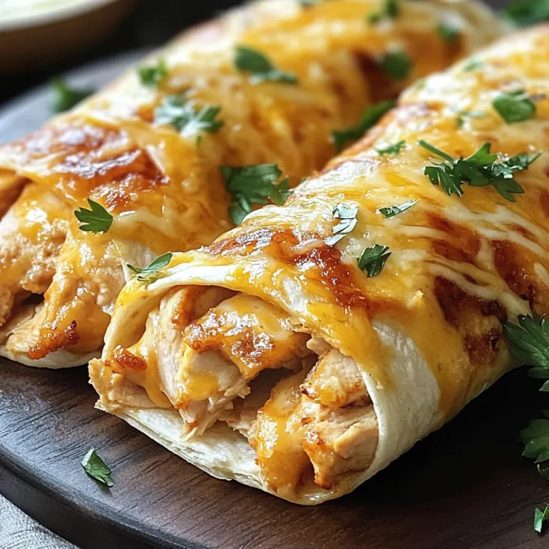 Un platou cu wrap-uri cu pui, brânză și usturoi, ușor de făcut.