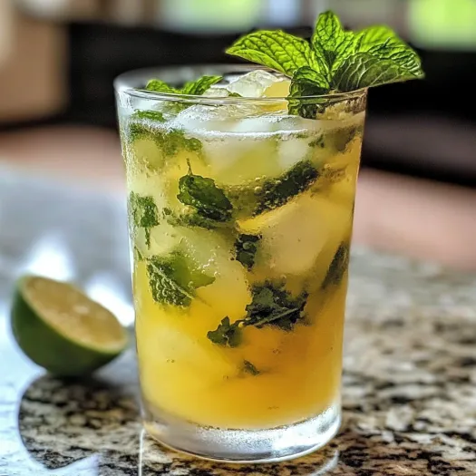 Un pahar cu mojito limoncello cu aromă intensă.
