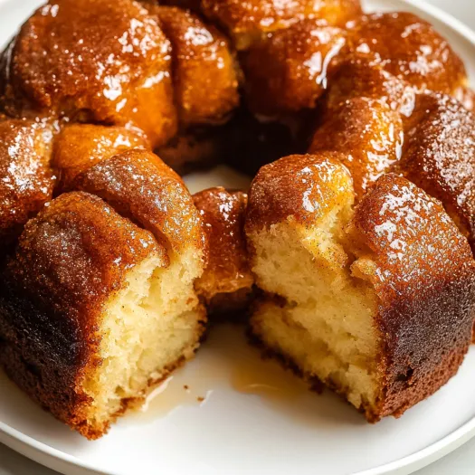 O felie de Monkey Bread pe o farfurie.
