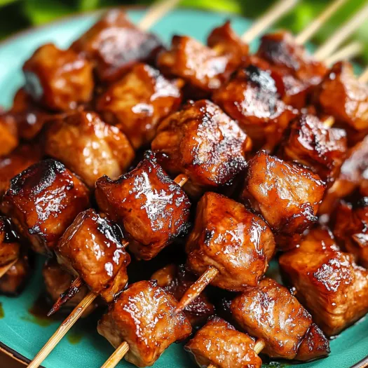 O farfurie cu BBQ de porc filipinez.