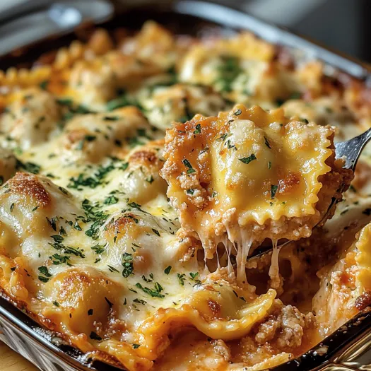 Aproape de o tavă de Ravioli Casserola Milioane, arată atât de bună!