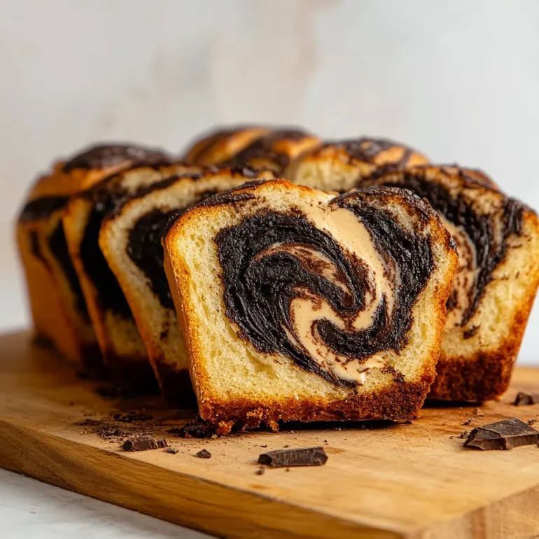 O felie de babka cu mac și maia.