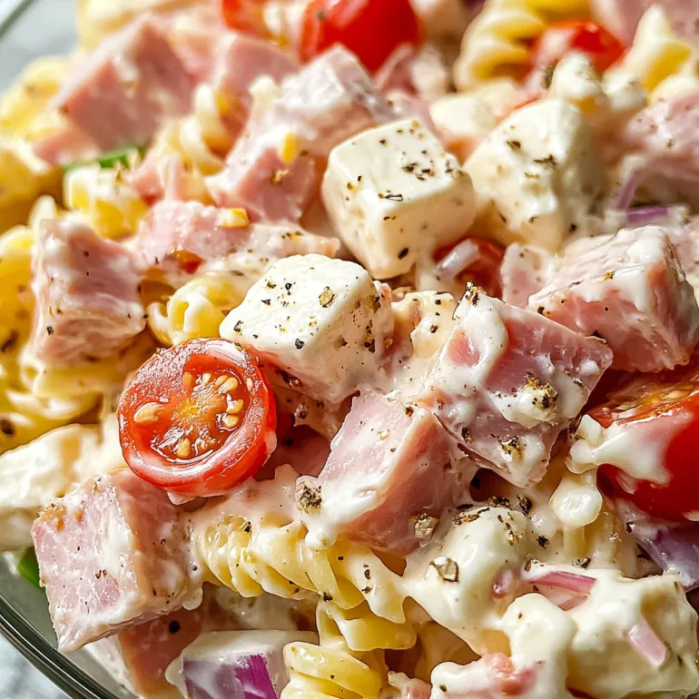 Vedere de aproape a unei salate cu roșii, ceapă și pui.
