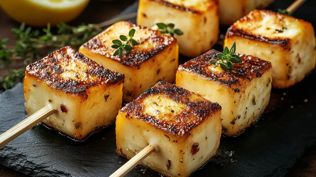 Frigărui Halloumi la Grătar cu Lămâie și Cimbru.