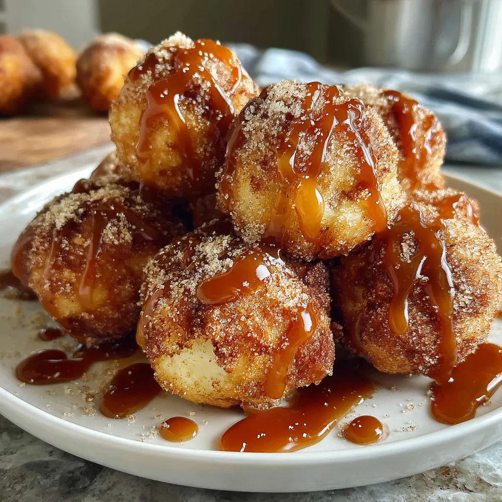 Caramel apple pie bombs on a plate.