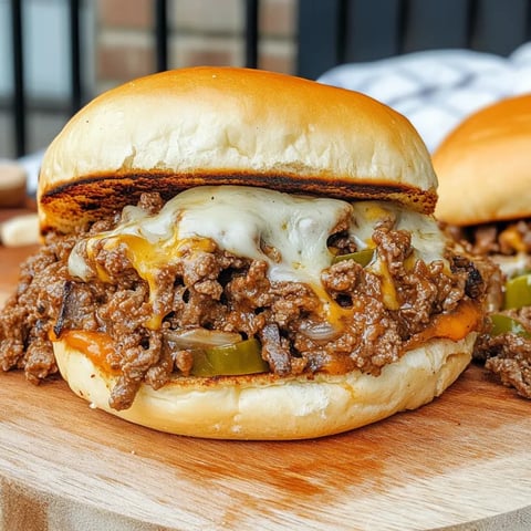 A close up of a sloppy joe sandwich.