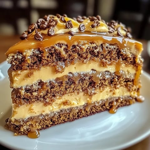 A slice of gooey coffee caramel cake.