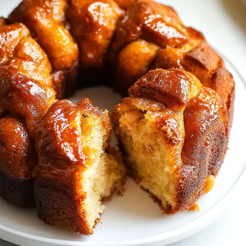 O felie de monkey bread pe o farfurie.