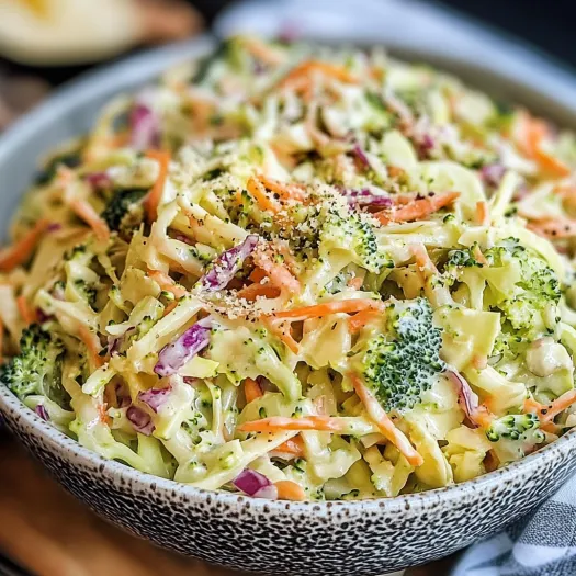 Un bol cu salată de broccoli.